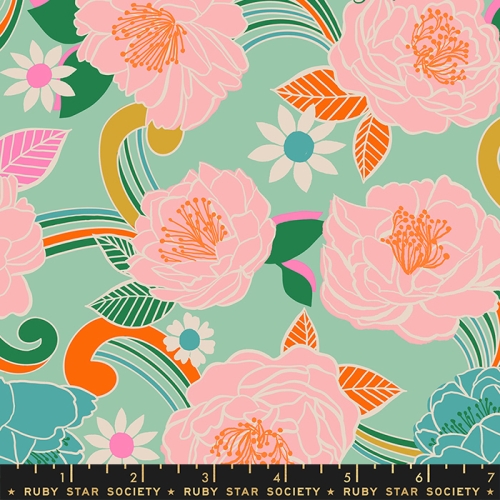 Patchwork Baumwolle - Melody Miller - Curio - Efflorescent Large Floral Flower Moss